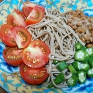 夏にサッパリ！なめ茸で簡単☆蕎麦サラダ